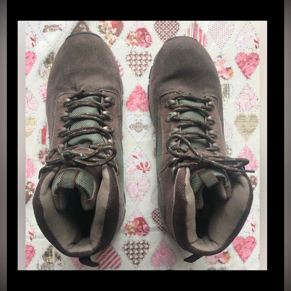 Goodyear Montana Suede Hiking - Work Boots #GY210-4P Brown & Green size 9
